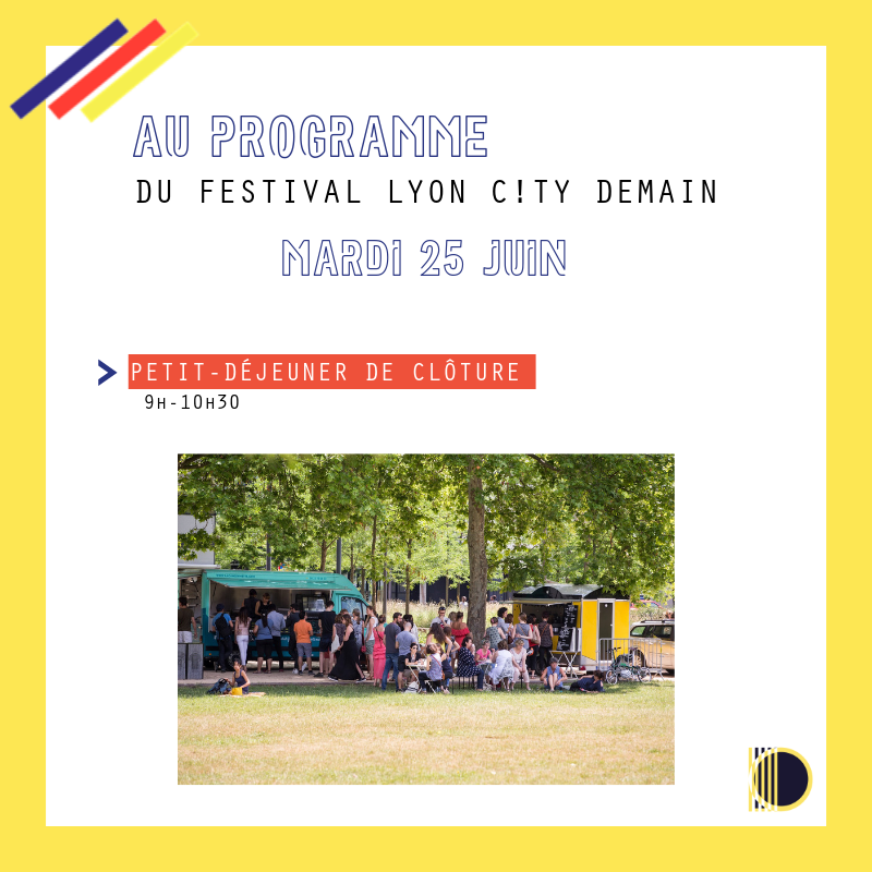 DERNIER JOUR DU FESTIVAL LYON C!TY DEMAIN :

Venez petit-déjeuner avec l’équipe du festival LYON C!TY DEMAIN édition 2019 #PerracheRetrouvé pour échanger, se dire au revoir et se donner rendez-vous en 2021 pour la prochaine édition… 
#PerracheRetrouvé #LCD2019