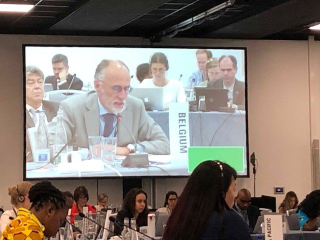 kentbuse's tweet photo. Speaking at #PCB44 #Belgium notes that @UNAIDS is the best institutional mechanism to deliver on #SDG3 commitment to #EndAIDS and commends the Joint Programme as a model of #UNreform and delivering as one #WeKnowWhatWorks https://t.co/jMK7k4ind2
