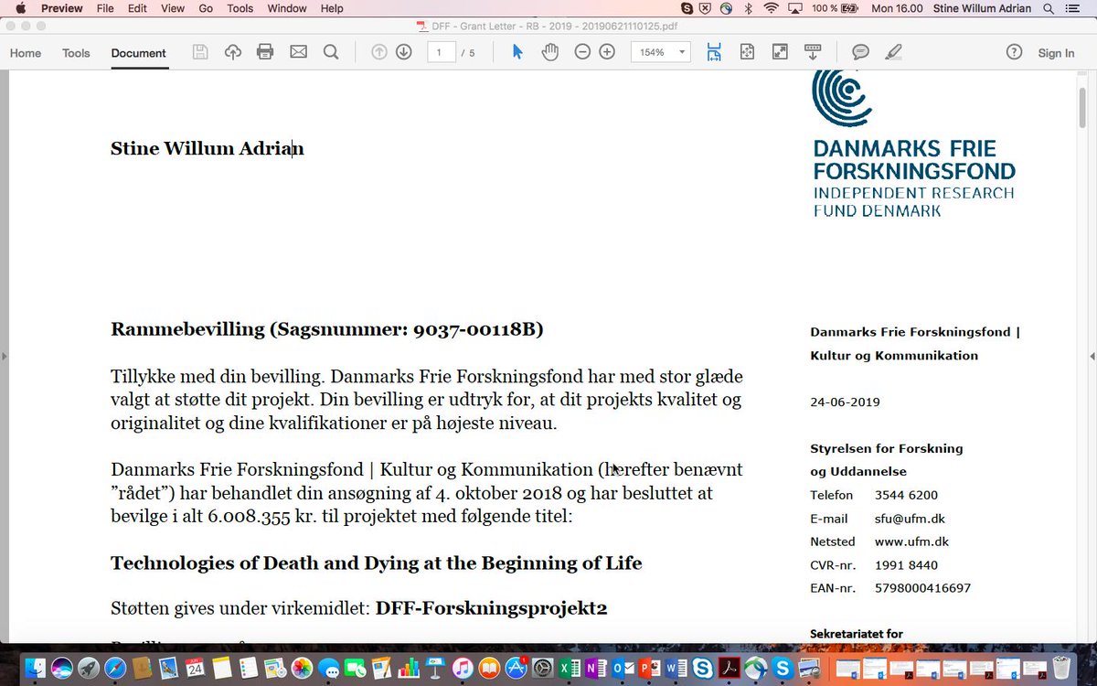 StineAdrian's tweet photo. Anna Sofie Bach, Freya Semanda, Laura Louise Heinsen, Janne Rothmar Herrmann and I have received a grant for the project: Technologies of Death and Dying at the Beginning of Life. It is the best news in a long time. I am looking so much forward to cooperate with this amazing team https://t.co/d0Q1YYw8sA