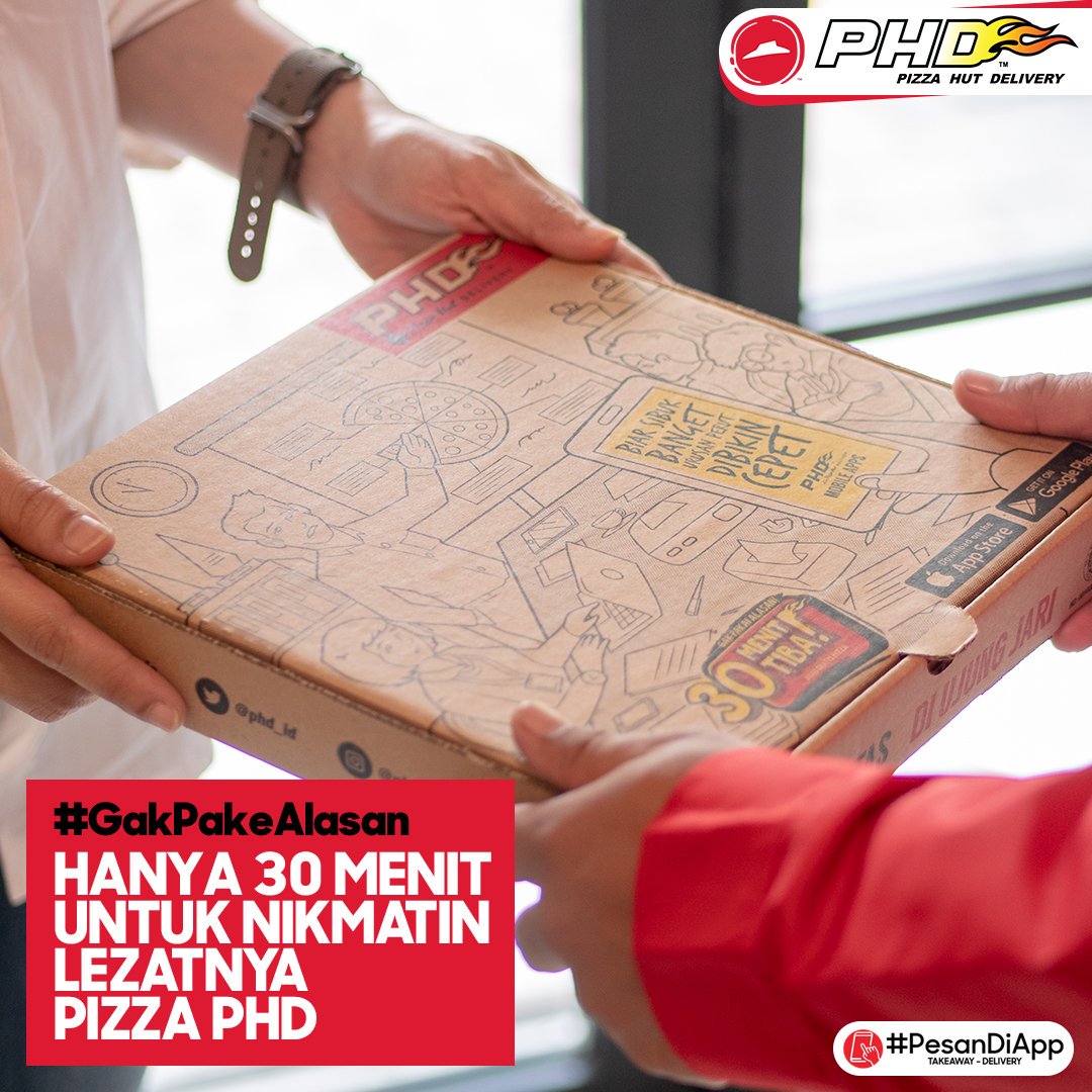 phd_id's tweet photo. Nikmatin Pizza favorit kamu selagi hangat ๐
Gak pake lama, gak pake nyasar!
#PHDid #30MenitTiba atau gratis ๐ https://t.co/bXT1tEeFJp