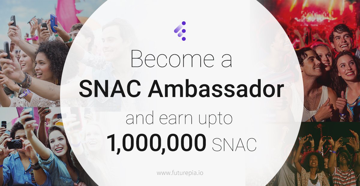 futurepia_'s tweet photo. 🔥🔥🔥 Become a SNAC Ambassador &amp; Earn upto 1,000,000 SNAC Tokens 💰🤑

Find out more: 
https://t.co/150n3viEpa

#SNAC #SNACservice #FUTUREPIA #SIGMACHAIN #blockchain #cyrpotcurrency #SNACambassador #MakeMoney #MakeMoneyOnline #MakeMoneyFromHome #BitcoinIsBack #Rich #퓨처피아 https://t.co/DF0ofoxhcD