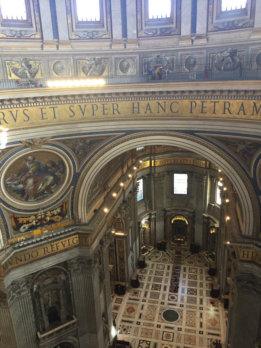 InOlivers's tweet photo. Laurie and Katy ventured out early to climb the dome at St Peter’s. https://t.co/OslhTgQY0d