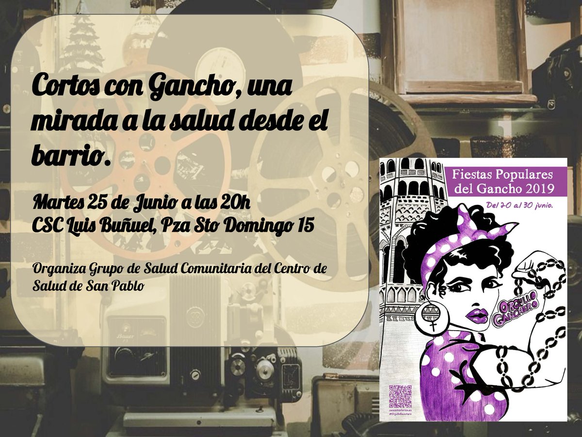 AVVLanuzaCV's tweet photo. Hoy martes 25 de junio, #OrgulloGanchero: 12h Visita guiada x el barrio encuentro en Plaza San Pablo; 18h Pasacalles de Cabezudos iniciando en el @CSCLuisBunuel; 20h Cortos con Gancho, una mirada a la salud desde el barrio en el CSC Luis Buñuel organizado por @SaludEnElGancho https://t.co/8EcQtBIMaw
