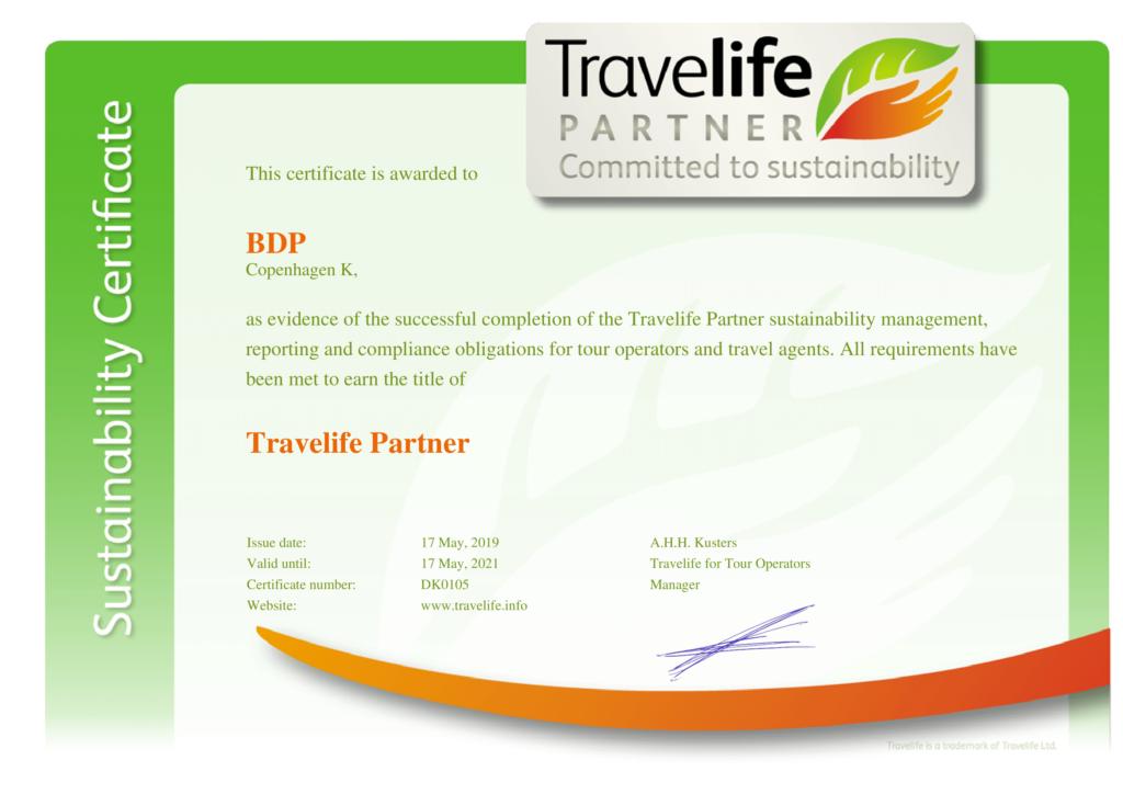 BDP_Denmark's tweet photo. Sustainability has been on the agenda for many years at BDP. In 2019 we decided it was time to put a ring on it – so to speak. We are  proud to announce, that we have now become a certified Travelife Partner! 🥳🎉 #sustainabletravel #sustainabletourisme
https://t.co/OOKXPcXKWS https://t.co/vgmAQWwDXM