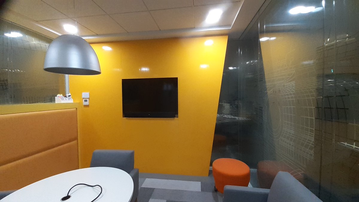 dysonsigns's tweet photo. Take a look at this #amazing transformation of an #office meeting pod. Our #team wrapped it in yellow vinyl with a dry wipe overlaminate which means that all sides can be written on. We think it's a very clever #idea.
#ASureSign #creative #branding #solutions @metamarkuk https://t.co/uyI8yCuWaE