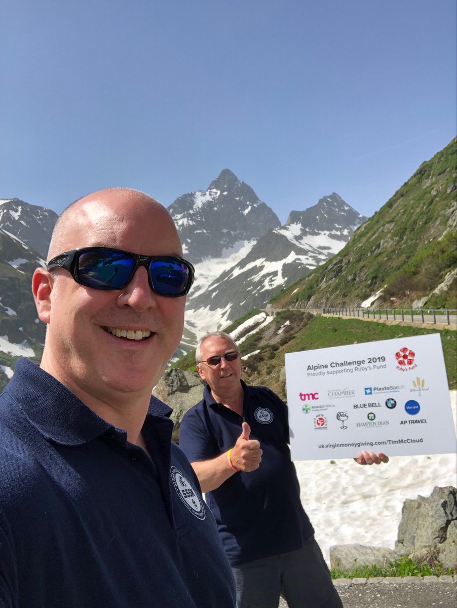 A massive Thank you to ⁦<a href="/pecksrest/">Pecks Restaurant</a>⁩ for being the key sponsor for the Susten Pass in the Chamber Alpine Challenge to raise much needed money for ⁦<a href="/RubysFund/">Ruby's</a>⁩ UK.virginmoneygiving.com/timmccloud