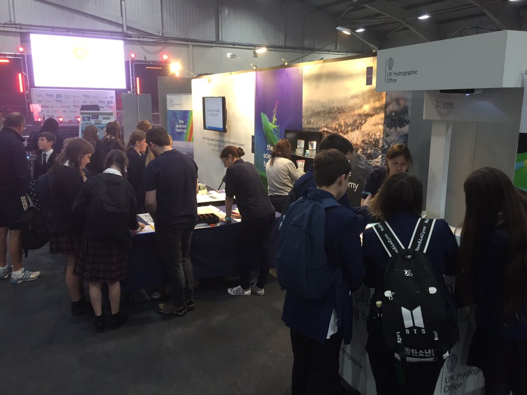 Already a really busy @UKHO stand at Westpoint #BigBangSW fair. It’s going to be a busy but rewarding day’s showing, science and tech to young people @TBB_SouthWest