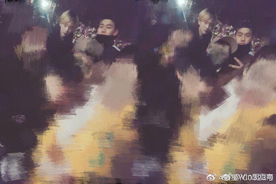 Remember story of Zhou Zhennan &amp; Yao Chen (debuted #1 &amp; #5 in R1SE (China 101 s2)) bank cards weren't accepted so Daehwi came to pay for them?
Turns out this photo of Daehwi &amp; Natty was taken with them (they were JYP trainees)!

Lols I merged the 2 photos to form photo #1
#이대휘