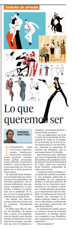 🎨Os recordamos que este jueves tendrá lugar el Encuentro con el dibujante #JoséLuisÁgreda en colaboración con la Asociación de Ilustradores de #Cádiz. 

¡No os lo perdáis!