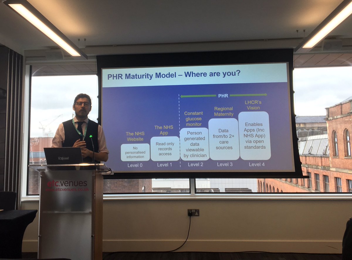 nhs_richoliver's tweet photo. @StewartFishman of @NHSDigital doing a great job explaining what the PHR maturity model is @ 3rd Healthcare Digital Technology Congress in Manchester 👍 https://t.co/WhbfVRKpKP