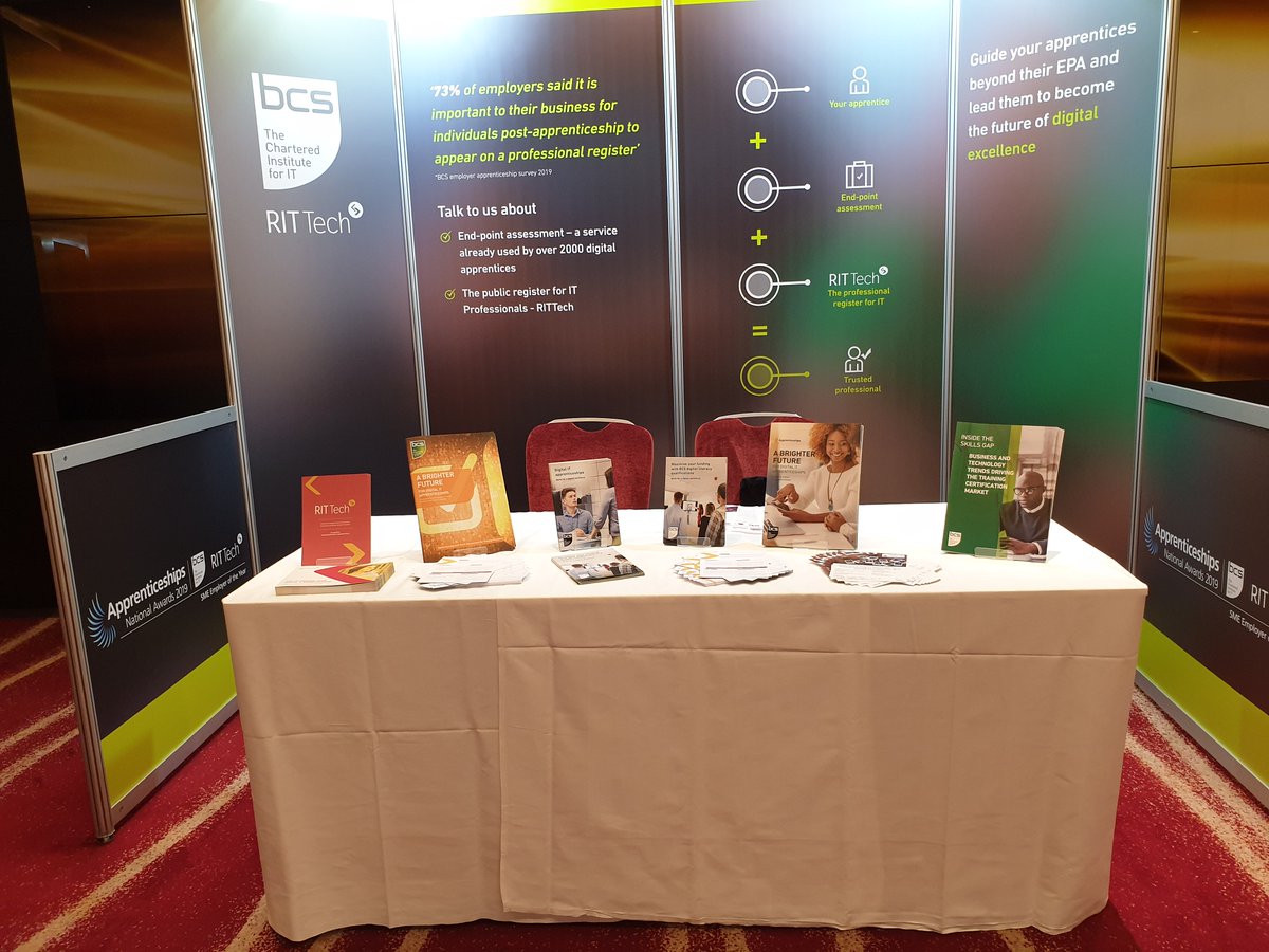 bcs's tweet image. Talk to us on stand 30 about end-point assessment @AELPUK Annual Conference. 

We have the expertise to provide guidance to those seeking to deliver digital apprenticeship, with over 2000 EPAs completed to-date.

#Apprenticeships #BeyondTheEPA #RITTech #AELPAnnual19