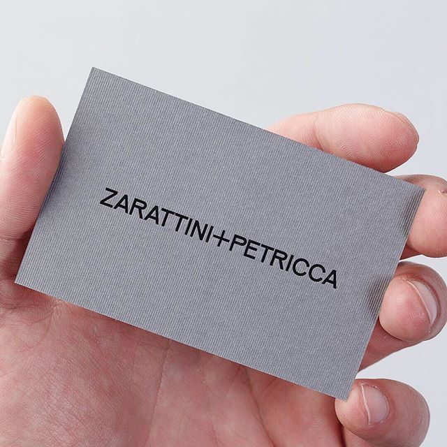 Business cards for Zarattini+Petricca designed by @bunchdesign 
GF Smith Colorplan Smoke 350gsm with wire embossing and black glossy foil for the business cards. 
@gfsmithpapers @colorplan_papers 
#zarattinipetricca #bunchdesign #production #colorplan #c… bit.ly/2YfjK5G