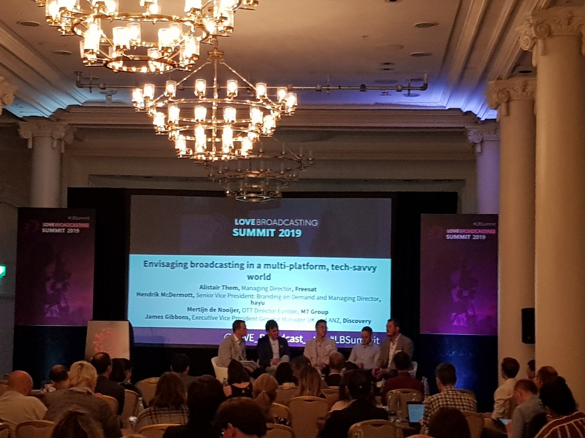 O_Irureta's tweet photo. Envisaging broadcasting in a multi-platform, tech-saving world at @LOVE_Broadcast_ with @AlistairThom1 (@freesat_tv), Hendrik McDermott (@hayu), Mertijn de Nooijer (@M7group_eu) and James Gibbons (@Discovery) at @LOVE_Broadcast_ #LBSummit https://t.co/8WtzHLbrEF