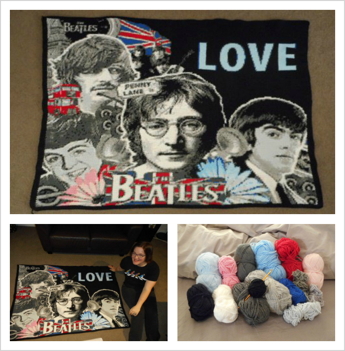 knithacker's tweet photo. Check Out Lee Mac's Crochet Beatles Portrait Graphgan - 63,960 Stitches of John, Paul, George and Ringo! 👉 https://t.co/lIHdPtXx5f #crochet #Beatles #GlobalBeatlesDay #BeatlesDay #handmade #diy #graphgan #LeeMac Follow the maker at: @Totalleemac https://t.co/PaOQuapDp4
