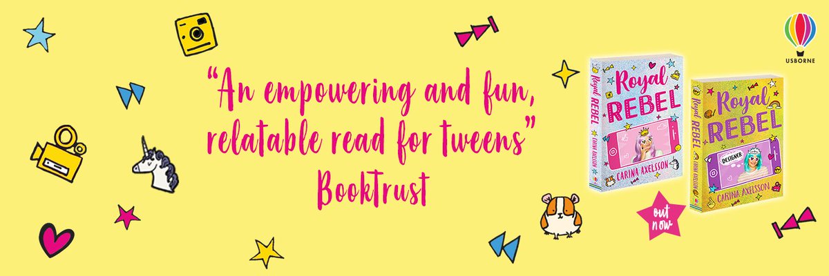 Usborne's tweet photo. "An empowering and fun, relatable read for tweens" 👑 As you can see, @Booktrust are big fans of the #RoyalRebel series by @CarinaAuthor ✨ Book 2 is out now - so start fashioning your own future with Princess Lily!! https://t.co/f2mX0IkXIO https://t.co/xeXsrql5qB