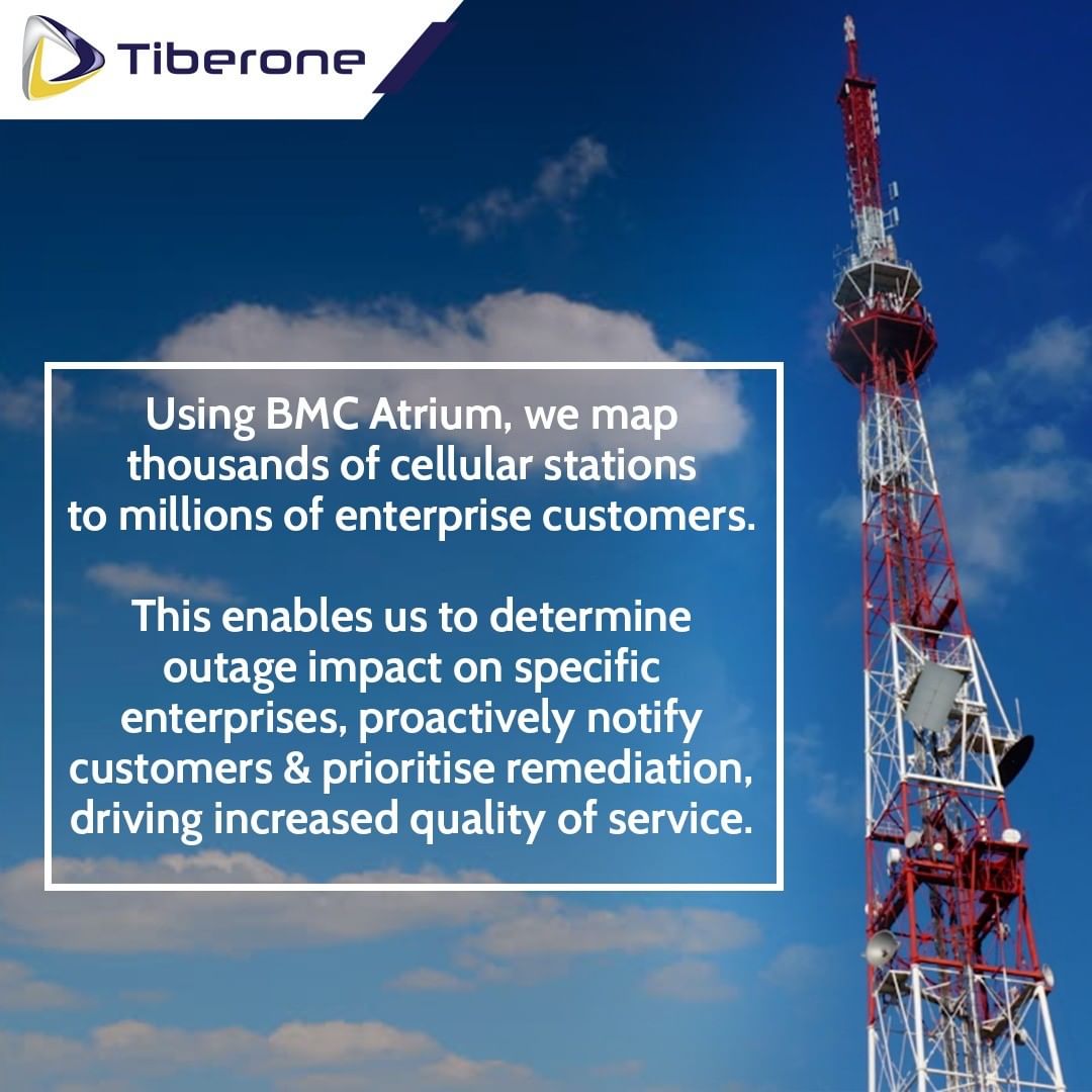 tiberone's tweet photo. Using BMC Atrium, we map thousands of cellular stations to millions of enterprise customers.

This enables us to determine outage impact on specific enterprises, proactively notify customers &amp; prioritise remediation, driving increased quality of service.

#Tiberone #BMCExchange https://t.co/o83t3LhtPz