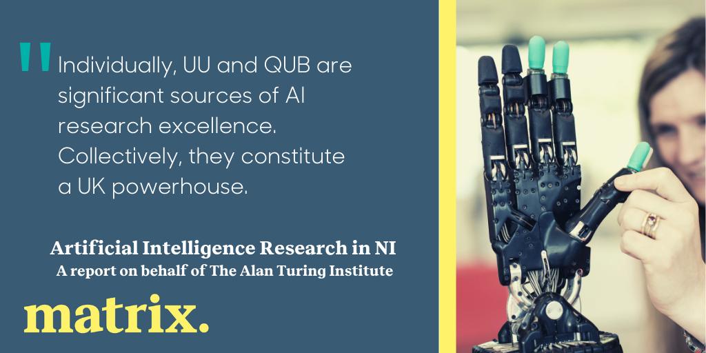 Our latest report on Artificial Intelligence in #NI suggests that the combined research capabilities of <a href="/QUBelfast/">Queen's University Belfast 🎓</a> and <a href="/UlsterUni/">Ulster University</a> could be harnessed to create a centre of excellence for #AI in #NorthernIreland bit.ly/2N9nmVD