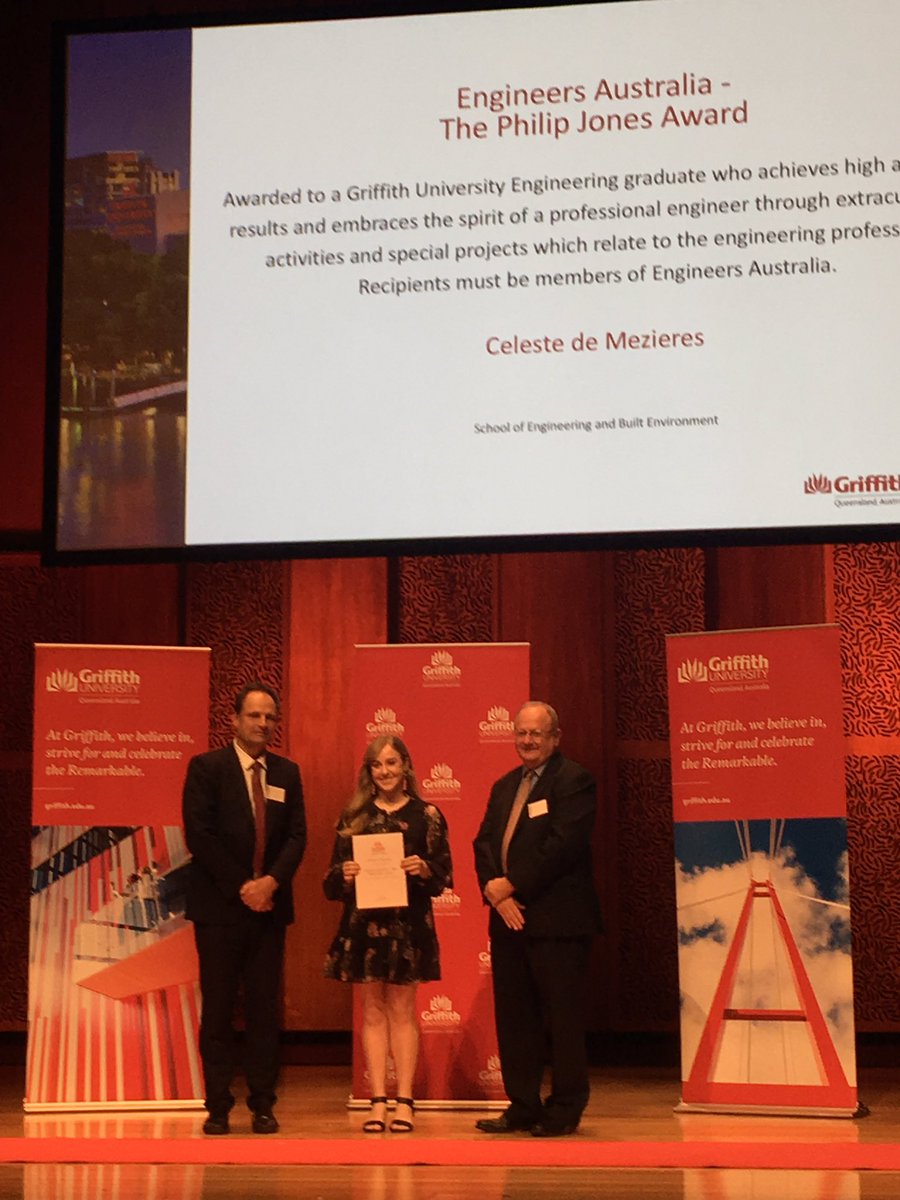 Congratulations to Celeste de Mezieres and Luke Powell for your awards tonight! <a href="/YEAQld/">Young Engineers Qld</a> <a href="/Griffith_Uni/">Griffith University</a> #engineers #awards #highachievers