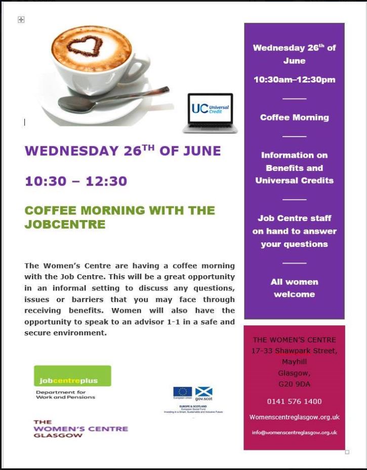 womenscentre94's tweet image. Tomorrow @womenscentre94 are hosting with the jobcentre a free coffee morning where you will have the opportunity to discuss any issues and questions with regards to your benefits. Please come along and join us
