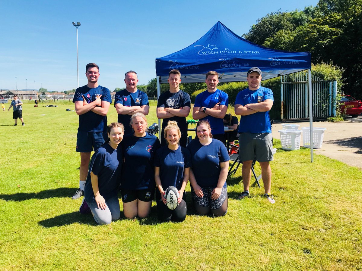 Geldards's tweet photo. A team from Geldards Cardiff office took part in a Charity Touch Rugby Tournament on Saturday, in aid of the charity 2 Wish Upon a Star. The team reached the Silver Semi Final but lost by one to the 2 Wish Upon a Star team. It was a fantastic event for a great charity. https://t.co/pgCVpP6mSj