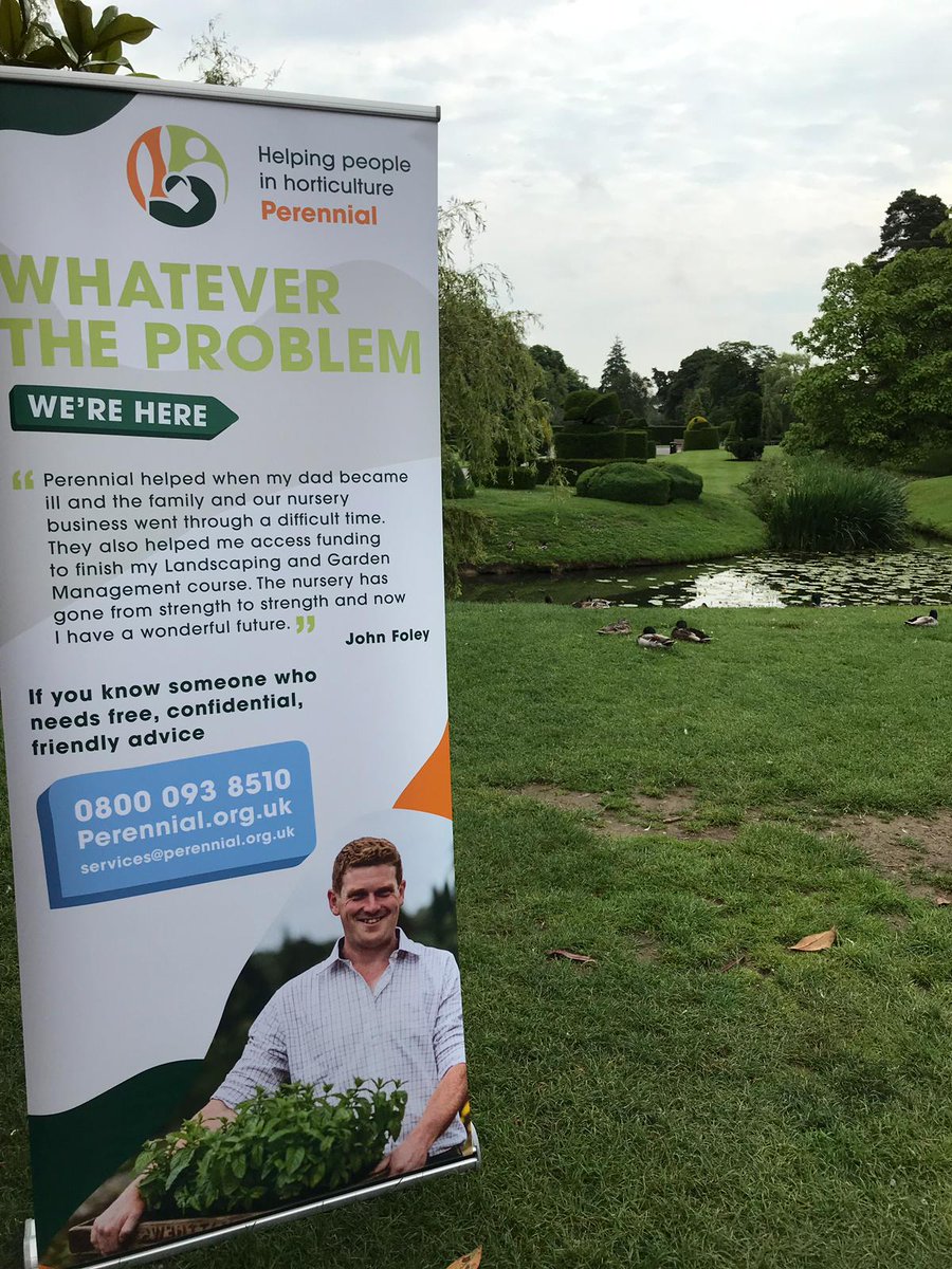 PerennialGRBS's tweet photo. All set up at #HeverinBloom! Looking forward to a fantastic day - drop by our stand to find out about Perennial and how we support all those working in horticulture. https://t.co/DsDyBrqu9Y