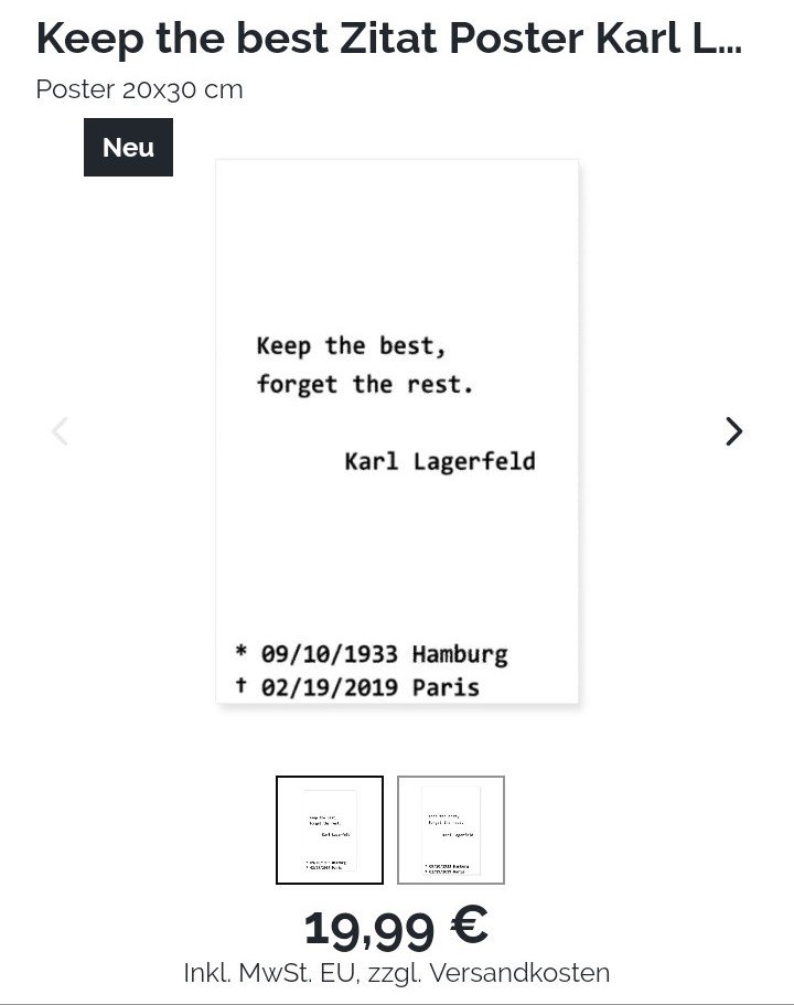 conceptofstyle's tweet photo. Neu! #Schwarzweiß #zitat #poster im #scandi #style von #karllagerfeld &amp; co. https://t.co/KDgqe3tYLq https://t.co/r8I64wZLsO