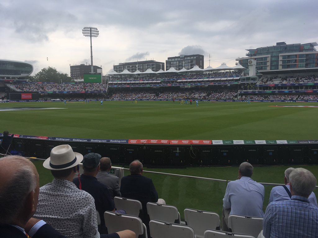 Big game @Lords #CWC19 started on time. Cagey start