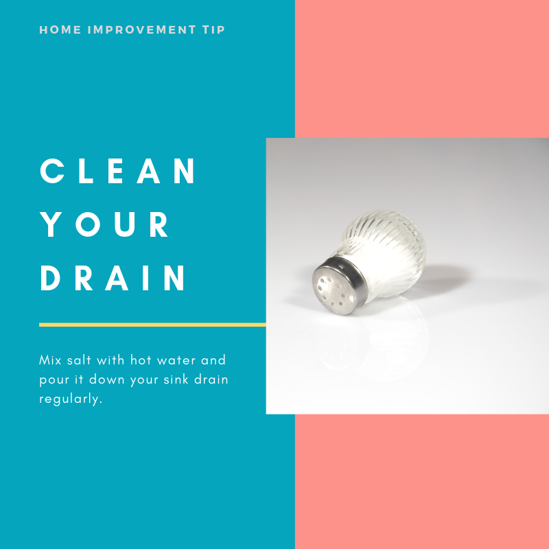 DavidNovalinski's tweet photo. Home Improvement Tip: Clean Your Drain

After removing standing water from the sink, pour about a ½ cup of table salt down the drain before you pour in the boiling water. Let it sit for a few minutes, and then flush with hot water to clear the mixture. https://t.co/xikwVBMnFp