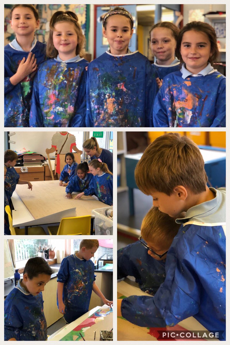 Plasyfelin's tweet photo. Year 3 have made a fantastic start to our school mural for our 50th celebration. Everyone is enjoying working with @rhiannon_art #plap50 #plapc6 #plapc7 #plapart https://t.co/tTNUmPA4SV
