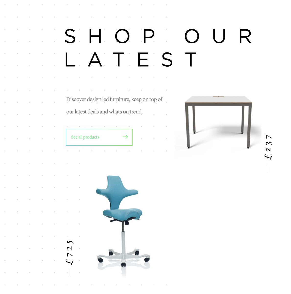 Discover design led furniture, keep on top of our latest deals and whats on trend. With hundreds of newly curated products added every month from all over the world, White Bear’s focus on ergonomics, aesthetics and wellbeing presents an evolved perspective on workplace design.