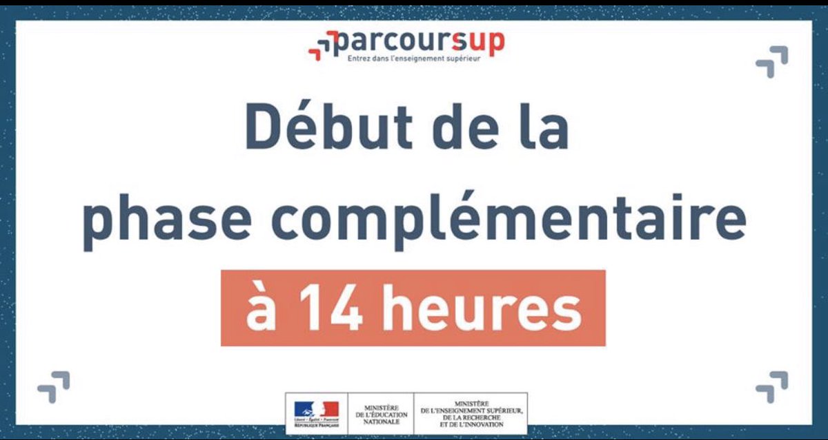JeunesMacronSE's tweet image. 👩‍💻 Mardi 25 juin : début du premier point d'étape obligatoire #Parcoursup.  

➡️ Faire le point sur ton dossier en confirmant tes choix : début de la phase complétaire 

🔎 Plus d’informations : parcoursup.fr/index.php?desc…

@parcoursup_info  @EducationFrance  @JeunesMacron