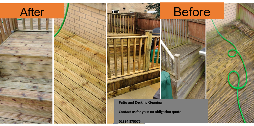 devonsurfacecar's tweet photo. Another Decking success story.  Some before and after pictures of a rejuvenated decking.   #exterior #gardening https://t.co/obZbX7qX1D