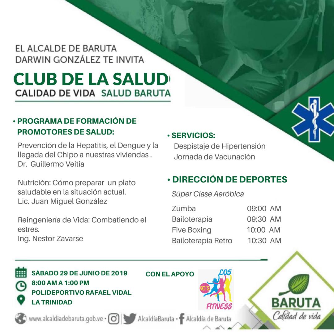 Este sábado #29Jun llevaremos a cabo el Programa de Formación de #PromotoresDeSalud en el Polideportivo Rafael Vidal de #LaTrinidad

Hablaremos de Hepatitis, Dengue y de cómo actuar ante los chipos

Te esperamos desde las 8.00 am

#SaludEsCalidadDeVida