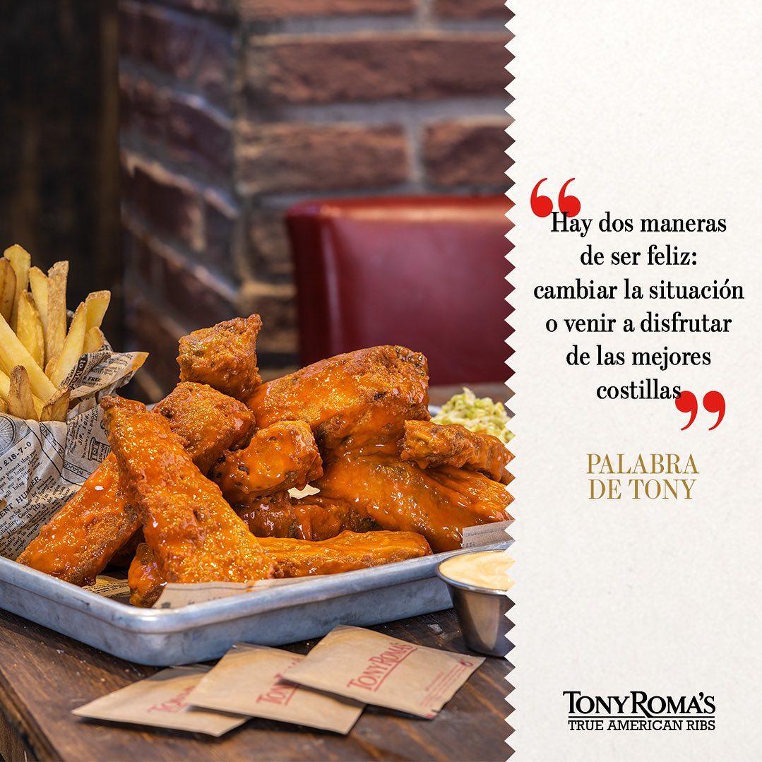 WorkatCo's tweet photo. ¿Cuál es tu manera de ser feliz? 😋👉  Si optas por disfrutar de las mejores costillas en Tony Roma's con tu bono #Workat tendrás ¡la consumición gratuita!  🍹🤤🍗
. ¡Hazte ya con tu bono! ➡️  https://t.co/FKBictLMIW ⬅️ https://t.co/w7KXIf4x0N