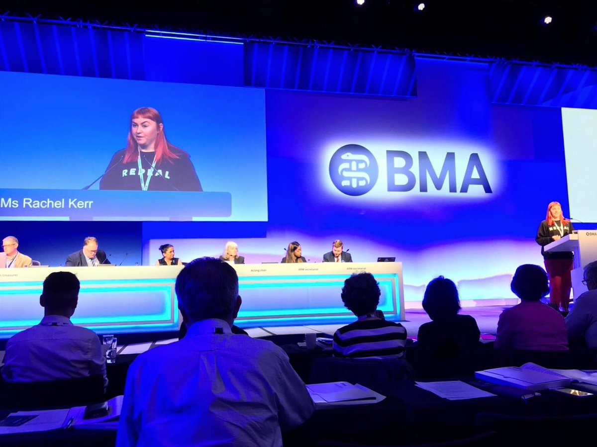 well, THIS was scary. spoke for the motion supporting repealing northern Irish abortion laws and decriminalisation at #ARM2019 - managed to be the only woman speaking for the motion, and stated that forced pregnancy IS violence #NowForNI @DrsforChoice_UK