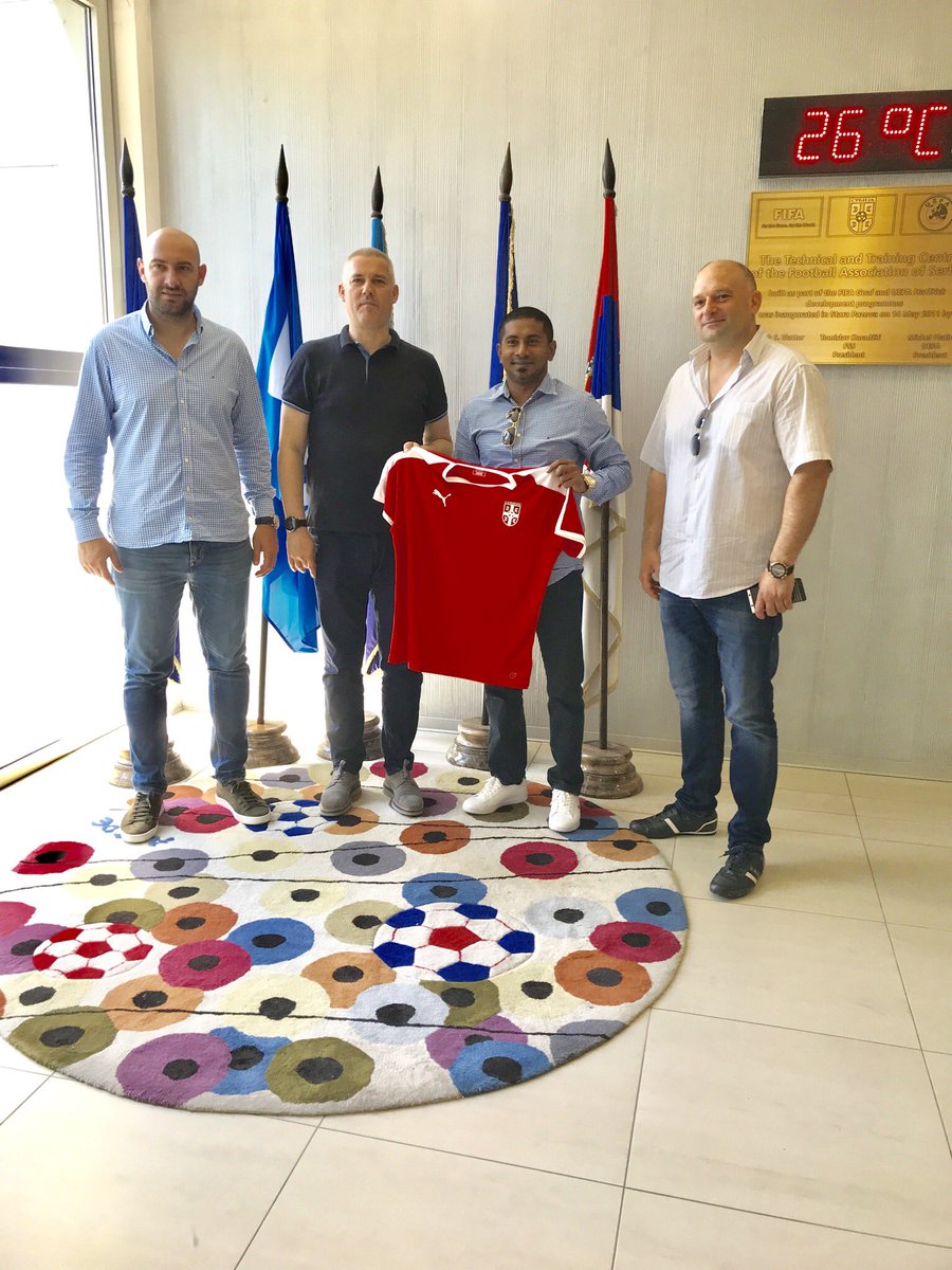 AhmedMahloof's tweet photo. Visited the Sports Center of The Football Association of Serbia @FSSrbije. A huge and impressively well equipped facility. Will discuss with the Serbian Sports Minister on the possibility of our National Football Team camping here. https://t.co/nQJegbQtyM