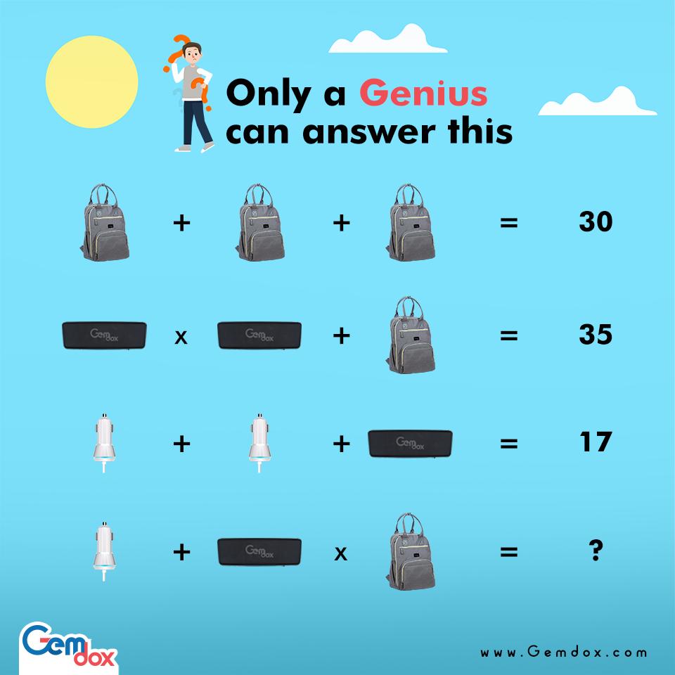 GemDox's tweet photo. 💁‍♂️ Let's see who can solve this correctly. Share with your friends to see how they do. 😍

#Gemdox #OnlineStore #OnlineShopping #AmazonStore #Amazon #Shopping #GemdoxStore https://t.co/4OQpMomky2