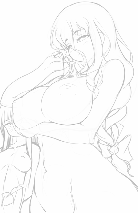 #このタグを見た人はラフ画とその完成絵を見せる 
普段ここまでしっかりラフ描かない気がする・・・ 