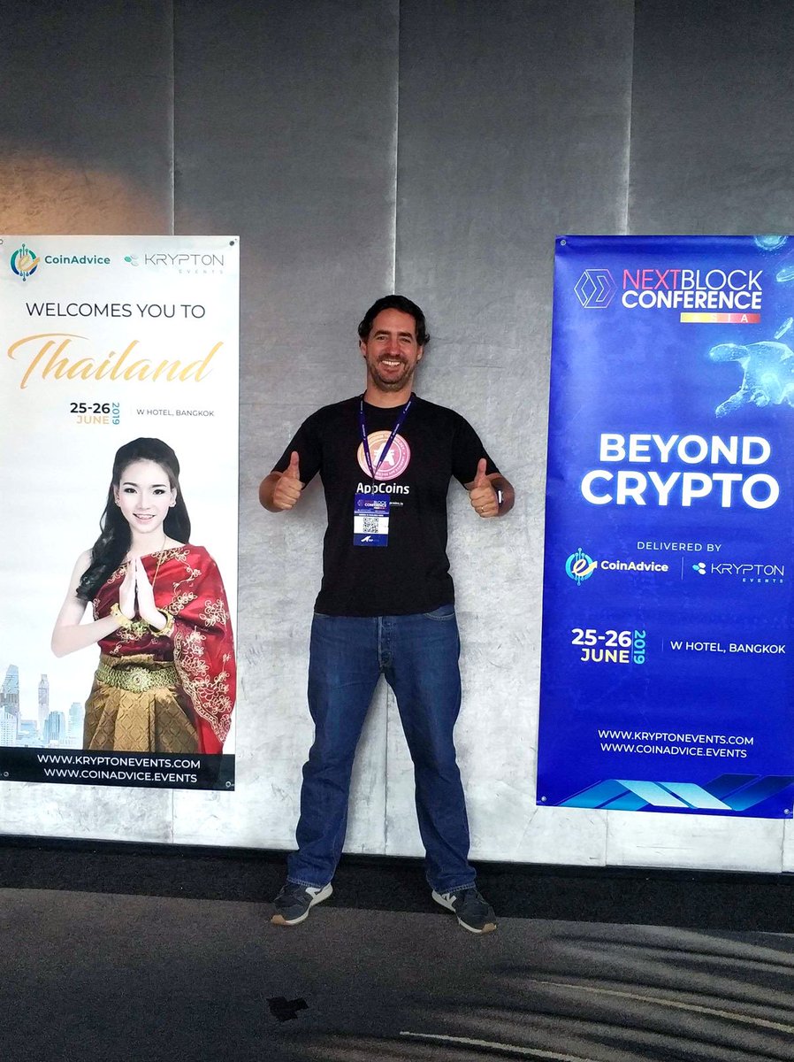AptoideWallet's tweet photo. Our Asia Pacific VP @tcalves is right now at #CoinAdvice conference, in Bangkok, Thailand, and will be among high-level business specialists discussing, blockchain, finances, and cryptocurrency. He would love to meet you there! https://t.co/jQZ5UDal9h