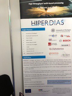 Don't forget the HIPERDIAS presentation @ 14.20 at Laser Munich at the Laser Material Processing forum.  #laser19 #photonics <a href="/HIPERDIAS/">Hiperdias</a>