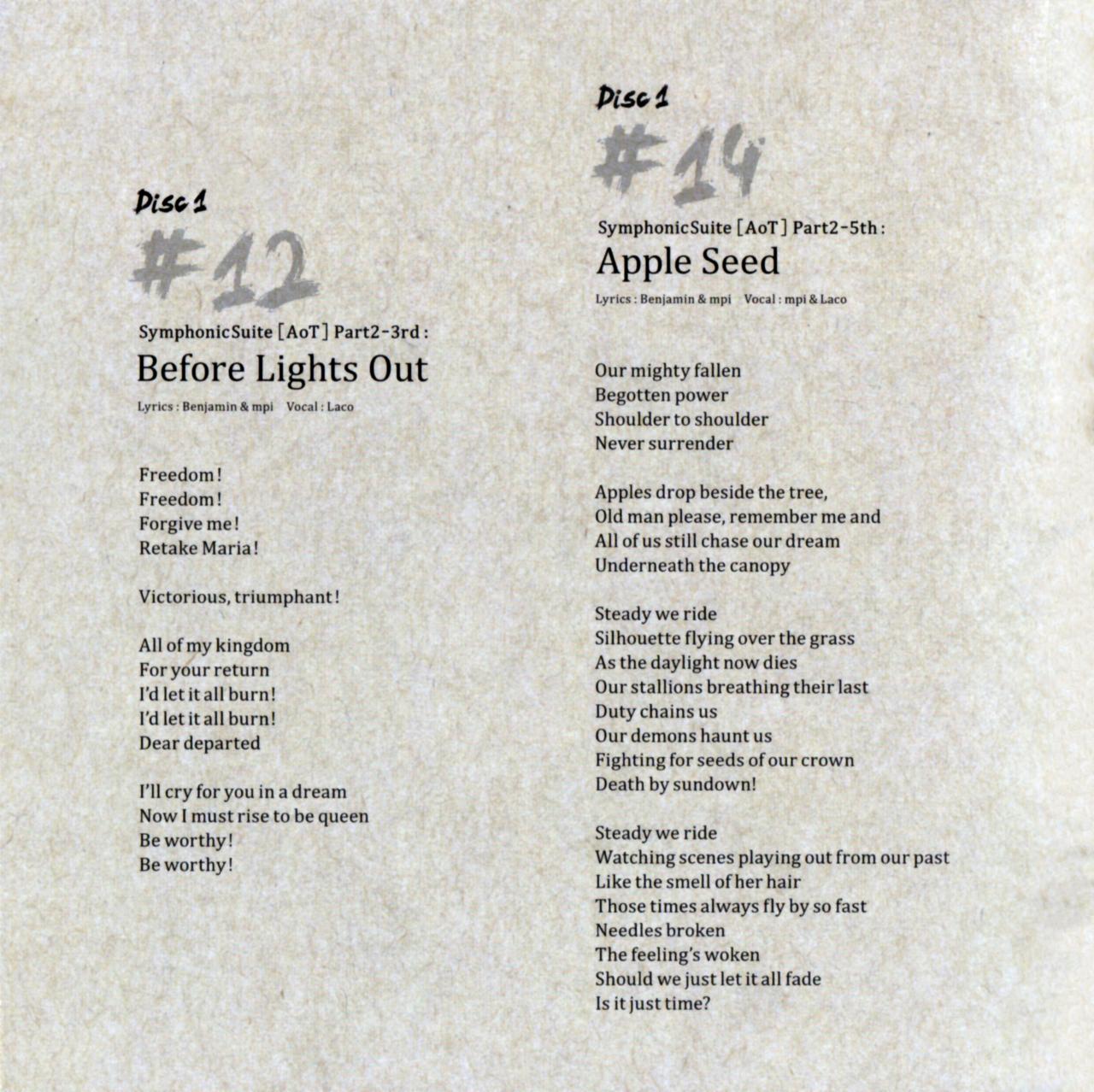 Attack On Titan Wiki Attack On Titan Season 3 Ost Lyrics To Some Songs Source T Co 8vxfqdqvoo