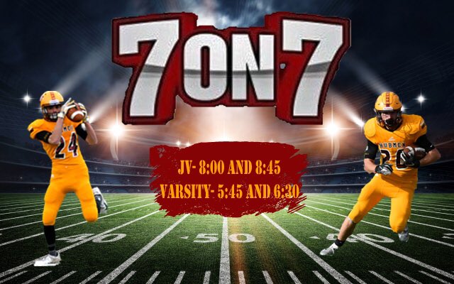 Our third 7 on 7 is tonight. Let’s get everyone out there and put in the work!