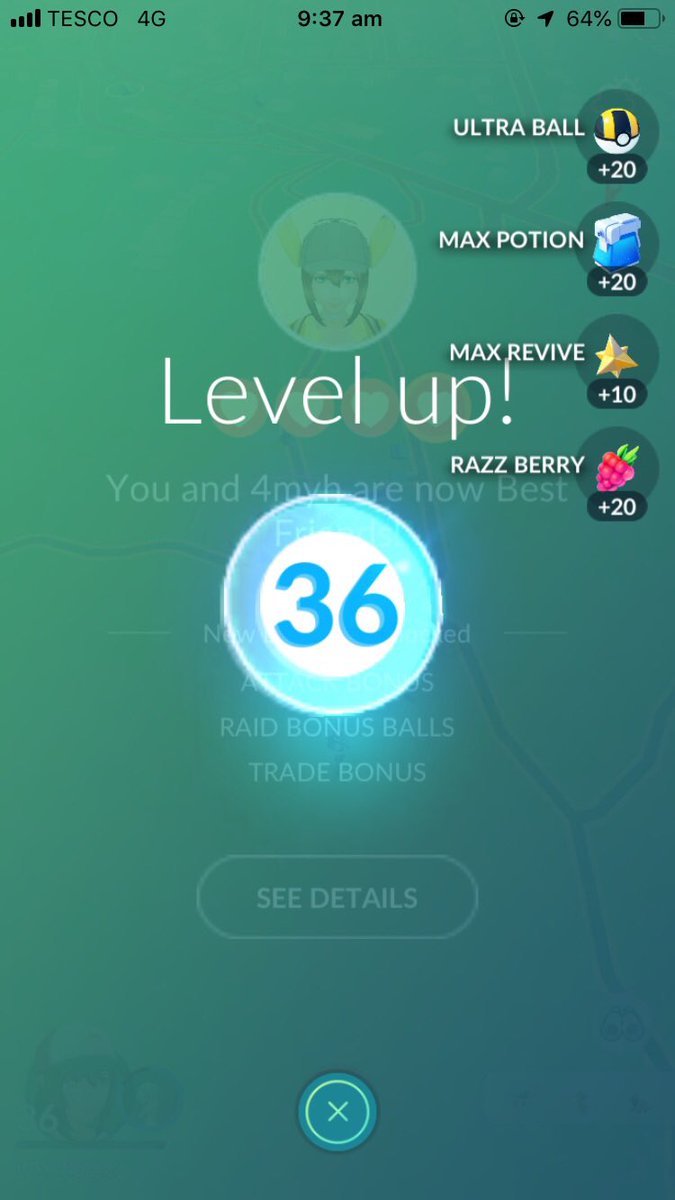 PokemonBFGF's tweet photo. Levelled up to 3️⃣6️⃣ yaass😍🤩 - M #PokemonGO #Pokemon #LevelUp https://t.co/hYmTf7830K