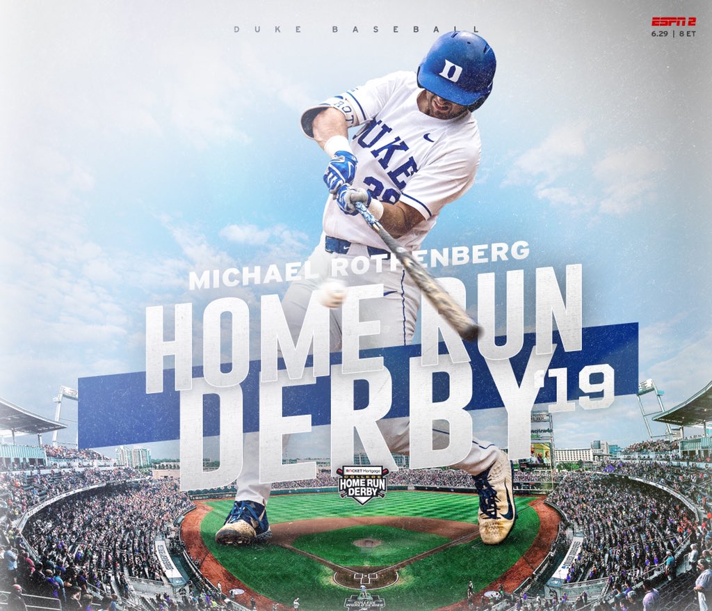 Rothen-BOMB takes Omaha! 💣

Congrats to <a href="/mikerothenberg3/">Michael Rothenberg</a> on being selected to compete in the 2019 <a href="/CollegeHRDerby/">Home Run Derby</a> 🔥

📰➡️ goduke.us/2RAfUBs

#BlueCollar | #GoDuke 🔵😈⚾️