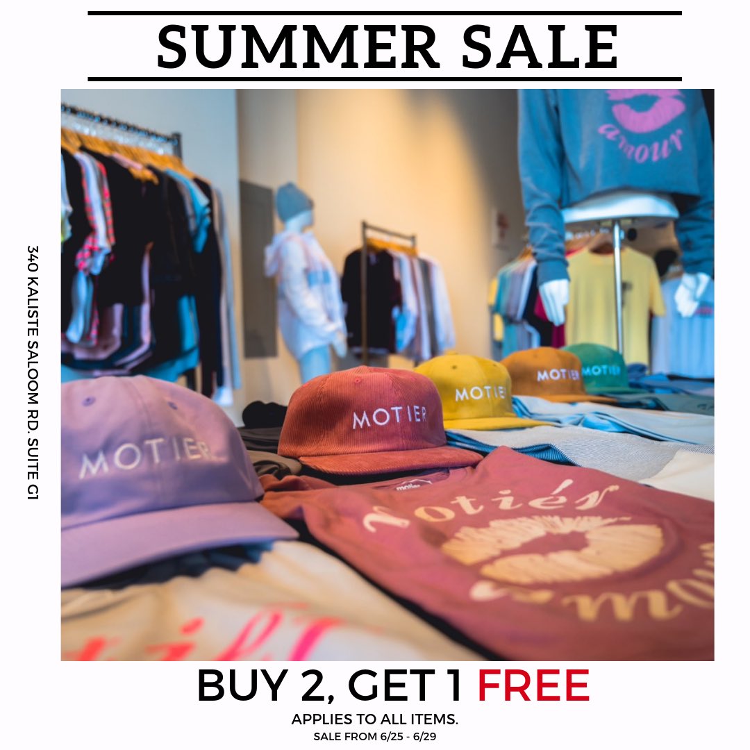 motierlafayette's tweet photo. SUMMER SALE

Buy 2, get 1 #FREE https://t.co/rYGD12Rlmy