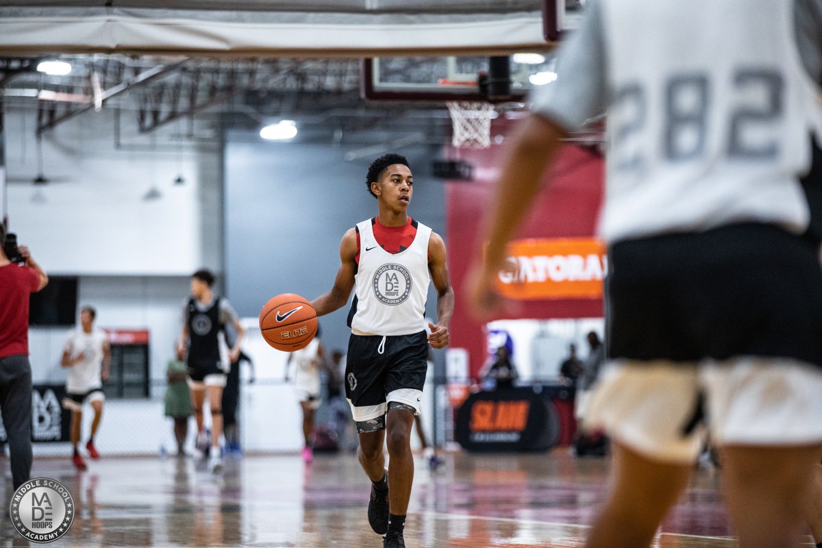 2023 5'9" PG Maurice McKnight (Jersey City, NJ) has an impressive mix of offensive skills and athleticism. He showed a thirst to get better at #MADEAcademy and has had a very good grassroots season so far this year. 📈