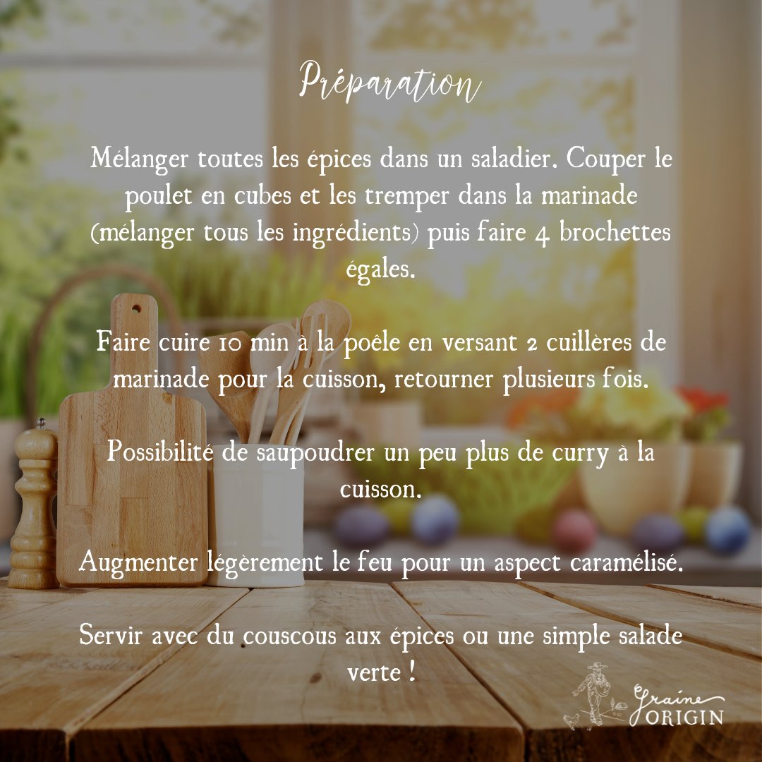 Aujourd'hui c'est brochettes de poulet mariné express. Du goût, de la gourmandise et une recette simple à faire 😁
 #untourdansmacuisine #graineorigin