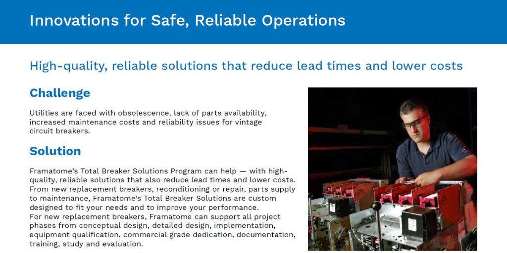 Framatome_NA's tweet photo. If you’re a utility member at @EPRINews #CBUG in Pittsburgh, don’t miss the @Framatome_ Vendor Workshop tomorrow afternoon to learn about our Total Breaker Solutions & game-changing maintenance program.
➡️ Our solutions: https://t.co/19COmBx2QF https://t.co/JZpBHKnVHp