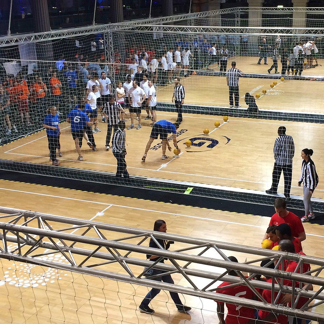We always enjoy working on unusual events like this one... We built custom made dodgeball courts for our client who then held a number of very intense tournaments!  #EOL #Dodgeball #unusualevents #eventprofs #London