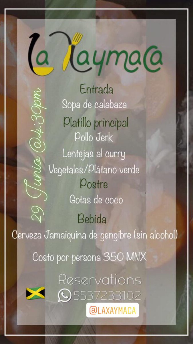 LaXaymaca's tweet photo. #Menúdeldía #JamaicaCDMX #foodoftheday #foodlover #dondecomerendf #foodilysm #foodexperiences #eeeats #blackchef #Foodporn #adictosalaciudad #dondeir #hiddenkitchen #hiddenkitchenCDMX #Jamaicanfoodmemories #LaXaymacafoodmemories #mexicocity #Jamaica🇯🇲 https://t.co/impcN8IfJS